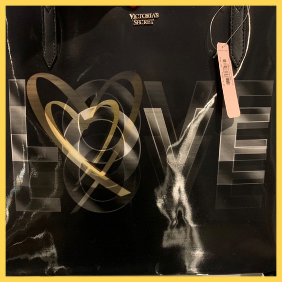 Victoria Secret 3D Love Black Tote - Picture 6 of 8